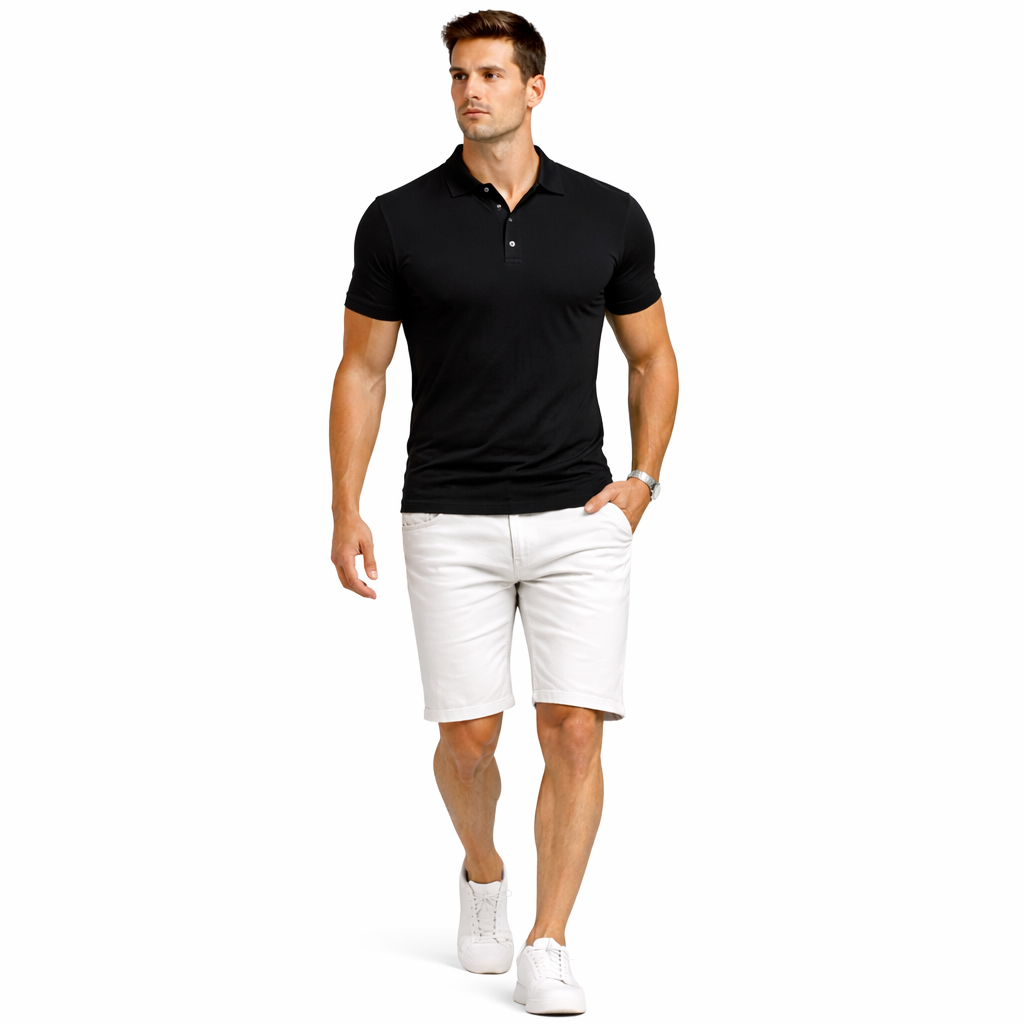 Polo Pima Premium + Bermuda Jean Stretch | Casa Prime