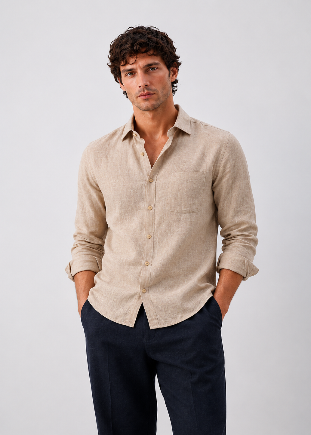 Camisa de Lino – Elegancia Atemporal Calidad / Casa Prime