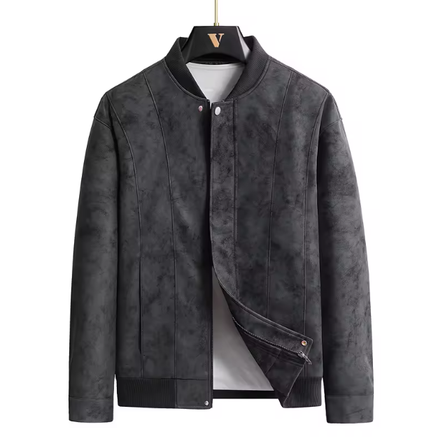 Chaqueta Cortavientos de Gamuza para Hombre, Estilo Urbano y Ejecutivo