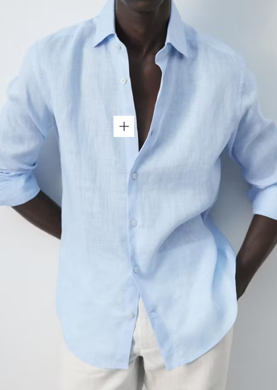 Camisa ajustada 100% lino
