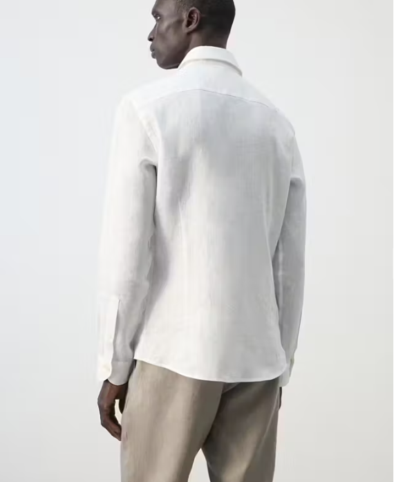 Camisa ajustada 100% lino