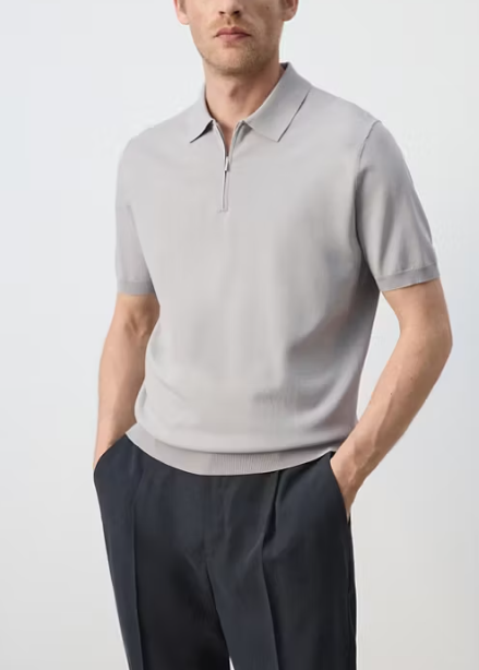 Polo de punto con cremallera