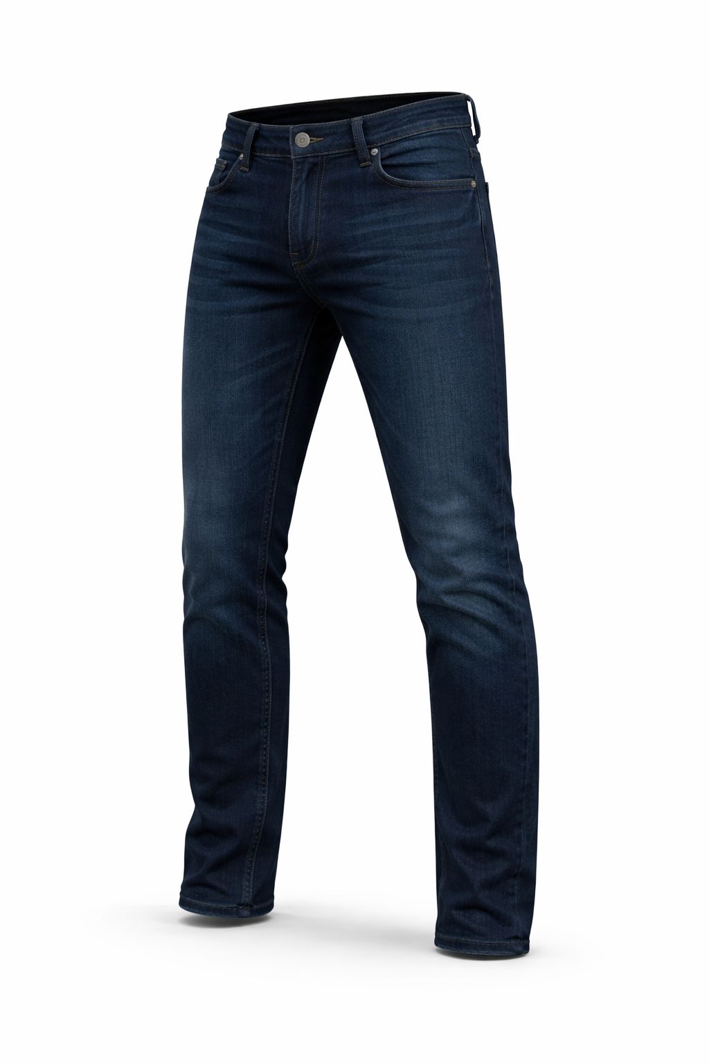 Conjunto Azul Marino · Camisa de Algodón Satén + Jean Stretch